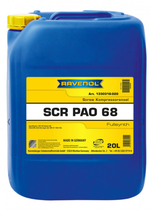 RAVENOL SCR PAO 68 Screw Kompressorolje
